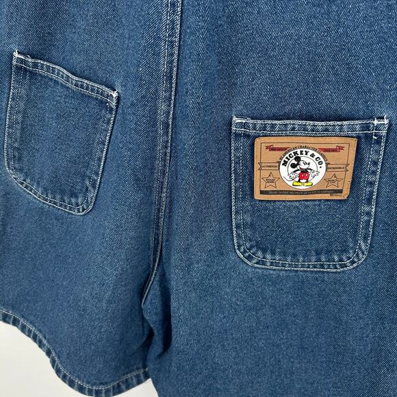 VTG 90s y2k Youth Girls Mickey & Co. Disney Denim Jean Bibs Overalls Shortalls~8 - Picture 6 of 9